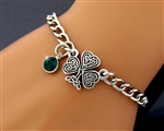 Shamrock Emerald Green Charm Bracelet ( CB-BS-shamrock )