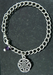 Wings of an Angel" Celtic Trinity Knot Charm Bracelet/Amethyst (CB3)