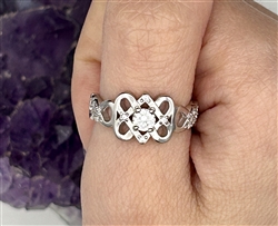 LIMITED CLOSE-OUT SALE Sterling Silver Infinity Wedding Knot Ring w/ White CZ (CSS3)