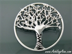 Pewter Round Tree of Love Brooch(JPEW7020)