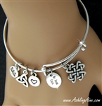 Mo Anam Cara Love knot Cross Adjustable Bangle