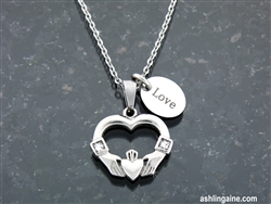 "I Give You My Heart" Claddagh Charm Necklace (MyHeartCN)