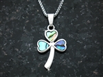 "Full of Faith" Abalone Shamrock Pendant(S107)