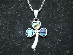 "Full of Faith" Abalone Shamrock Pendant(S107)