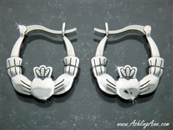 Classical Large Double Sided Claddagh Hoop Earrings (130)
