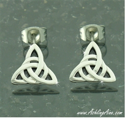 316L Stainless Steel Modern Trinity Knot Earrings(S141)