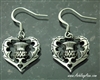 Bold Scottish Heart Thistle Earrings I love Scotland(S222)