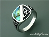 Genuine Abalone Trinity Ring, Trinity Knot Stainless Steel Ring, (S236)