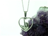 American Sign Language "I love you" Heart Necklace(medium pendant), (S244)  ASL  "I love you" hand symbol Necklace