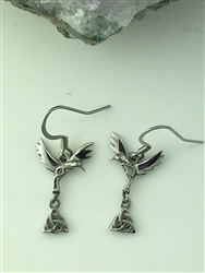 Articulated Trinity Knot Hummingbird Earrings (S274)