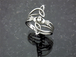 316L Stainless Steel Modern "Take Me Home" Claddagh &Trinity Ring (S76)