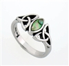 316L Stainless Steel Abalone Trinity Knot Ring (S82)