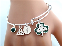 "Celebrating St. Patrick" Bangle Charm Bracelet (S89bangle)