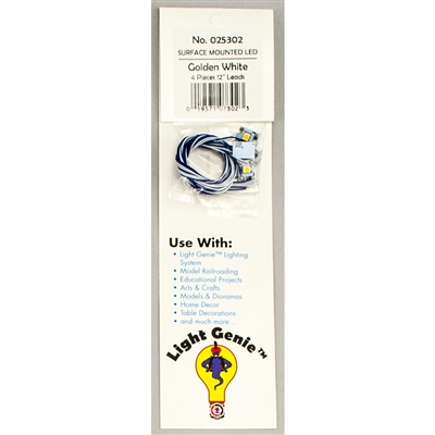 025302 LIGHT GENIE LED PEARL WHITE WITH 12" LEADS (4 pack)