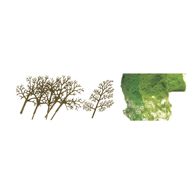 0592019 PREMIUM TREES: SYCAMORE 1.5" to 3" PREMIUM KIT, N-scale, 30/pk