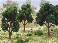 0592129 SUPER SCENIC TREES: DECIDUOUS 2.5-3.5" GREEN, 6PK