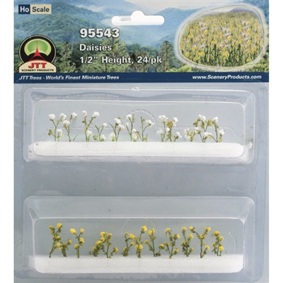 0595543 DAISIES 1/2" tall HO-scale, 24/pk