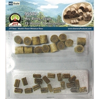 0595582 HAY BALES, HO-scale, Round 15/pk & Rectangular 20/pk