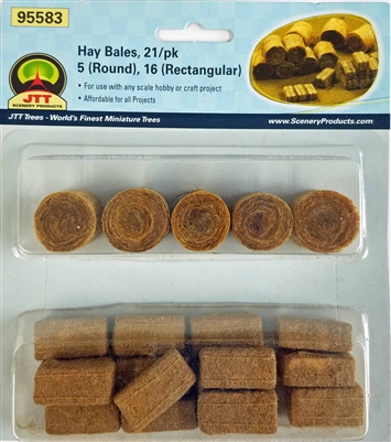 0595583 HAY BALES, O-scale, Round 5/pk & Rectangular 16/pk