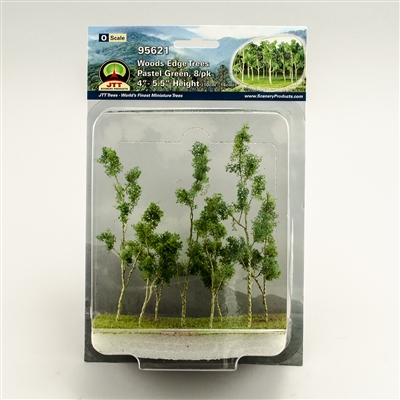 0595621 WOODS EDGE TREES Pastel Green, 4" to 5.5", O-scale, 8/pk