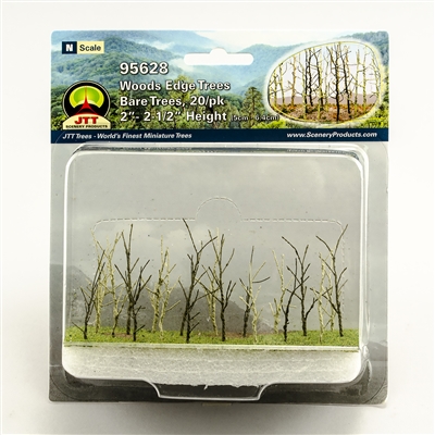 0595628 WOODS EDGE TREES Bare, 2" to 2.5", N-scale, 20/pk