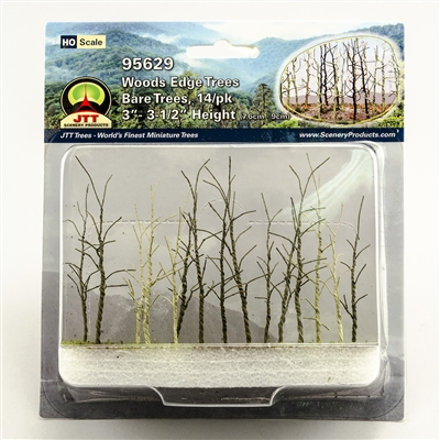 0595629 WOODS EDGE TREES Bare, 3" to 3.5", HO-scale, 14/pk