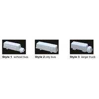 0597007 AUTOS 1/8"=1'-0" 1:100 Buses & Truck, White 3/pk