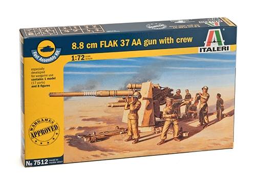 557512 1/72 8.8 CM FLAK 37 AA Gun with Crew (2 FAST ASSEMBLY MODELS)