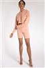 Peach Hoodie Biker Shorts Set