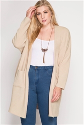 Lite Taupe Long Cardigan