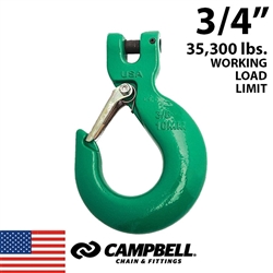 3/4 Inch Grade 100 Clevis Sling Hook with Latch