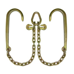 GRADE 70 V Chain with 15" J Hooks, Grab Hooks, and Pear Link