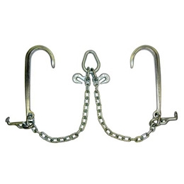 GRADE 40 2' Leg High Test  V Chain with 15" J Hooks, T Hooks, Grab Hooks, and Pear Link