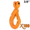 3/8" GRADE 100 Clevis Self Locking Hook X100 BRAND