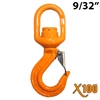 9/32" - 5/6" X100Â® Grade 100 Swivel Eye Self Locking Hook