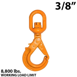 3/8" X100 Grade 100 Eye Swivel Self Locking Hook