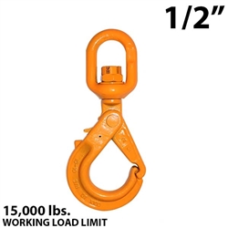 1/2"  X100 Grade 100 Eye Swivel Self Locking Hook