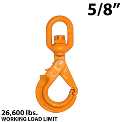 5/8" X100 Grade 100 Eye Swivel Self Locking Hook