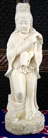 3ft Limestone Kwan Yin Statue
