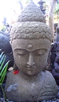 3ft Tall Stone Buddha Head Statue