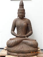 Large Carved Stone Sitting Thai Buddha Statue