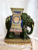 Ornate Porcelain Vietnamese Elephant Table