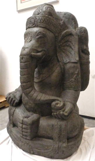 3ft Big Ganesa Ganesh Elephant God Statue CARVED STONE W/Jewels Buddhist Art