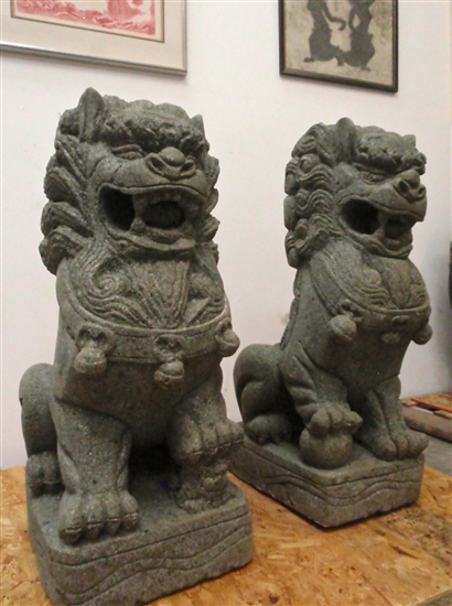 3ft Large Foo Dog Lion Statues Buddhist Temple Imperial Palace Fu Dog Guardians