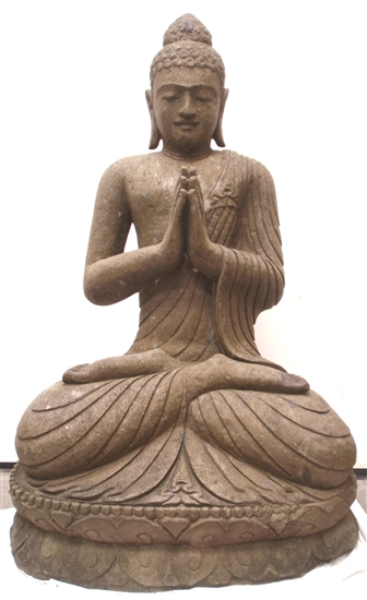 4ft Large Stone Namaskara Greeting Buddha Statue