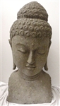 3ft Tall Buddha Head SOLID CARVED STONE Buddhist Art Home Garden Restaurant