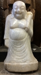 2ft Standing Hotei Ho Tai Laughing Buddha Statue Antique White Marble 19th Cen Mandalay Burma Budai