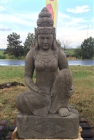 Large 5ft Stone Kneeling Shiva Parvati Sati Statue