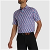 Footjoy Menâ€™s Painted Tile Lisle Polo, Sapphire/Rose/Mint