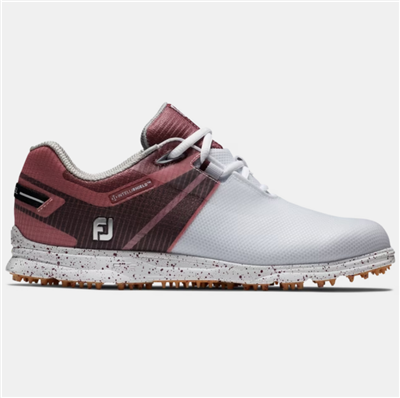 FootJoy Women's Pro SL Spikeless Shoe, White/Burgundy